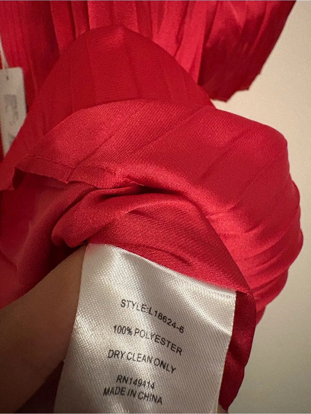 Jade JOHNNY WAS Women's Red Pleated Puff-Sleeve Top